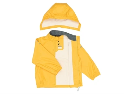 Mikk-Line regnsæt i gul med reflekser og aftagelig hætte