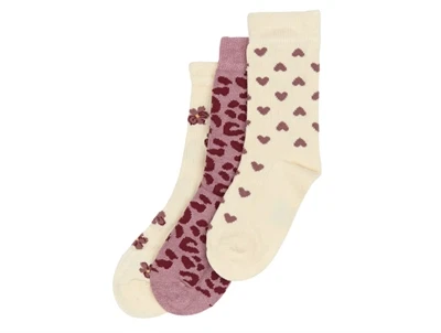 3-pak bambusstrømper med print fra MiniPop autumn anemone mix