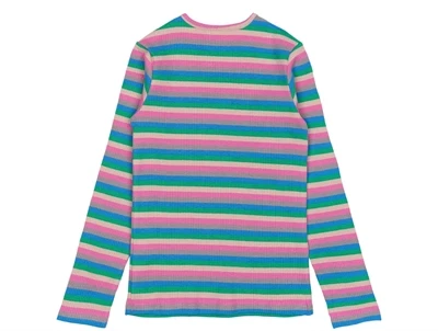 THE NEW ribbet langærmet t-shirt i multi striped set bagfra