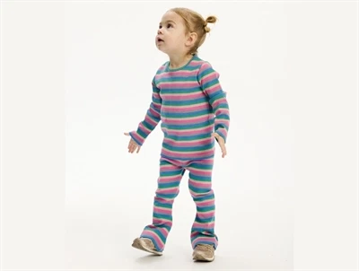 THE NEW siblings rib t-shirt med farvede striber og lange ærmer  