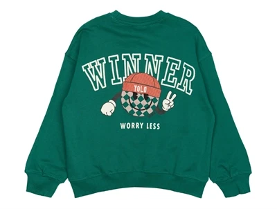 THE NEW sweatshirt grøn med stort winner print bagpå