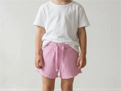 Wheat pink rib shorts Gertrud