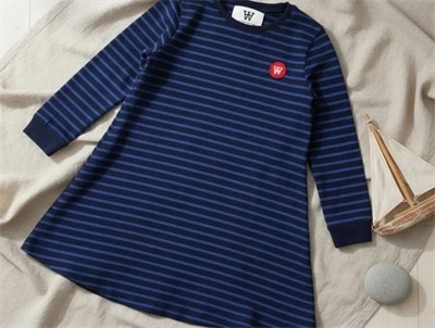 Wood Wood kjole Aya navy/blue stripes