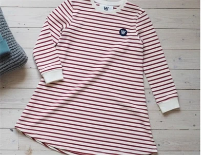 Wood Wood kjole Aya offwhite/red stripes