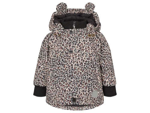 MarMar jakke leopard print med hætte og ører set forfra