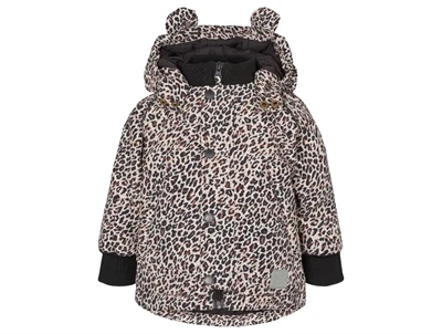 MarMar jakke leopard print med hætte og ører set forfra