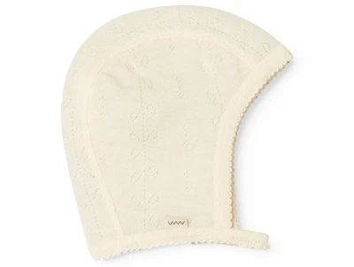 MarMar Copenhagen baby hjelm i natural uld pointelle set bagfra