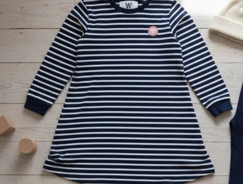 Wood Wood kjole Aya navy/offwhite stripes