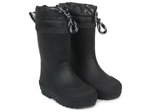 Angulus vintergummistøvle i sort med uldfoer