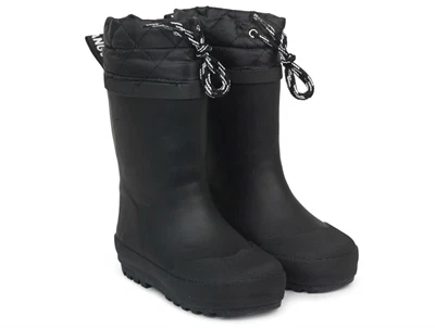 Angulus vintergummistøvle i sort med uldfoer