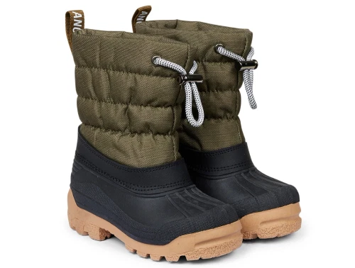 Angulus termo snestøvle i oliven med uldfoer