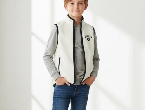 Wood Wood fleecevest Jed off-white