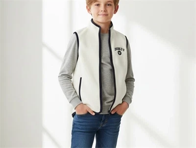 Wood Wood fleecevest Jed off-white