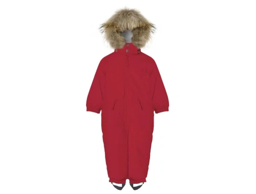 Ver de Terre wintersuit cranberry med pelskant front