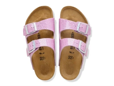 Birkenstock Arizona Kids sandal i lilla med glitter og to spænder