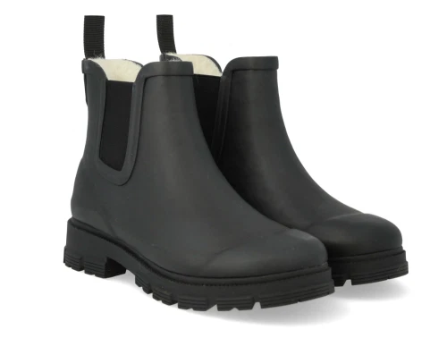 Angulus gummistøvle i sort med uldfoer