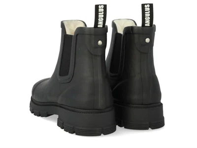 Angulus gummistøvle i sort med uldfoer