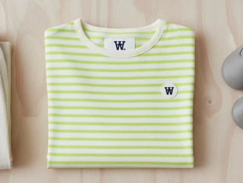 Wood Wood bluse Kim offwhite/green stripes