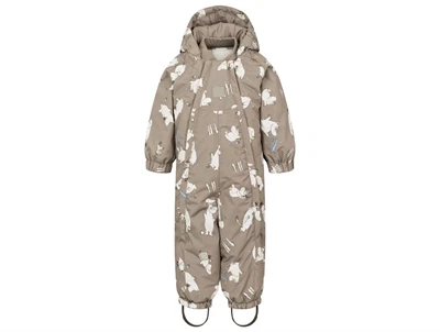 MarMar flyverdragt moomin print beige med hætte set forfra