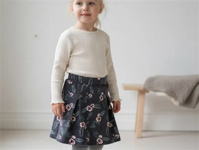 Wheat nederdel Malika blue ink blomster