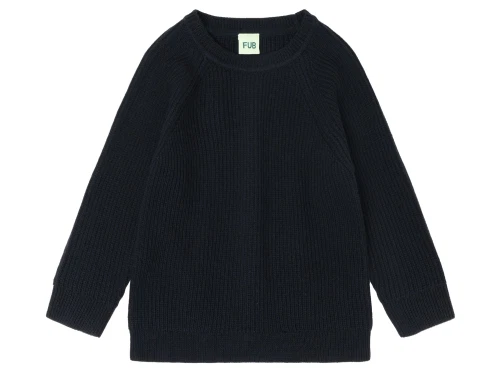 Raglan sweater i dark navy fra FUB i merinould