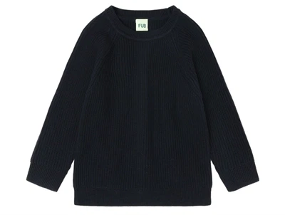 Raglan sweater i dark navy fra FUB i merinould
