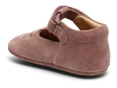 Bisgaard Bloom hjemmesko rose med skridsikker lædersålBisgaard Bloom hjemmesko rose set fra bagfra