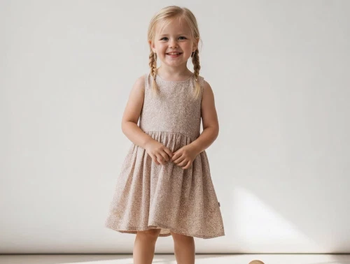 Wheat kjole Sara misty rose flower