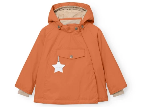 MINI A TURE vinterjakke leather brown med fleece og Thermolite set forfra