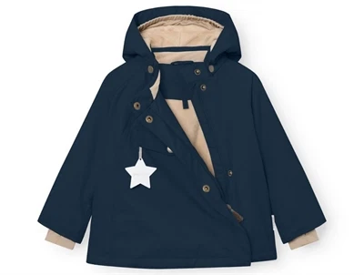 Mini A Ture vinterjakke i outer space set forfra med åben lynlås