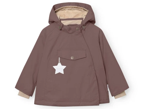 Mini A Ture vinterjakke i peppercorn plum set forfra