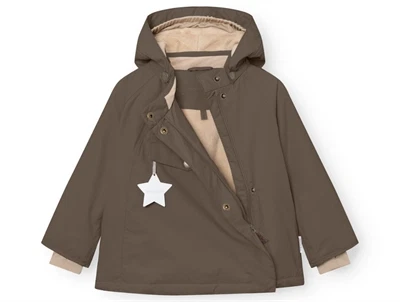 Mini A Ture vinterjakke tarmac green med åben lynlås