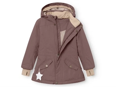 Mini A Ture vinterjakke i peppercorn plum med åben lynlås
