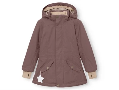Mini A Ture vinterjakke i peppercorn plum set forfra