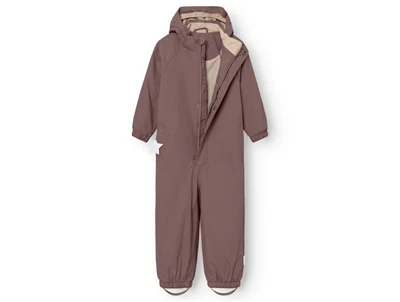 Mini A Ture flyverdragt i peppercorn plum med åben lynlås