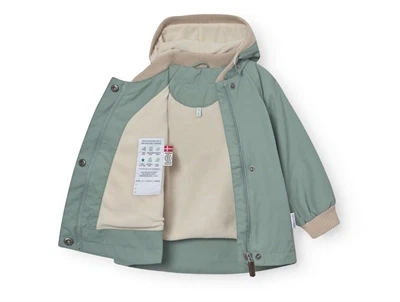 Mini A Ture Matwai overgangsjakke i granite green med fleecefor