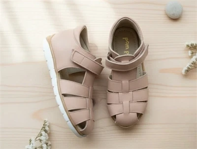 Pom Pom sandal rose med velcro