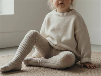 MP beige melange strømpebukser bomuld