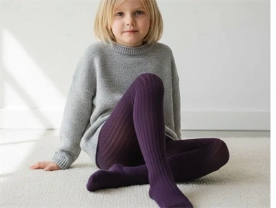 MP strømpebukser bomuld mørk lilla