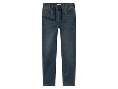 Name It jeans i blå denim med snøre foran