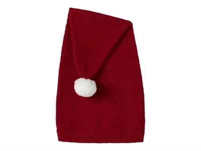 Name It nissehue i rød med hvid kvast til børn