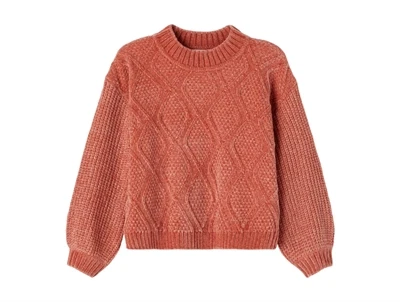 Name It strikbluse etruscan red