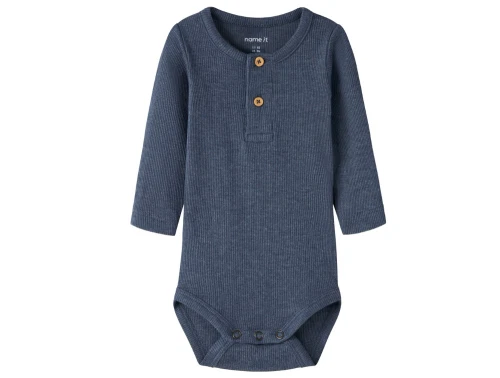 Name It body vintage indigo melange med knapper