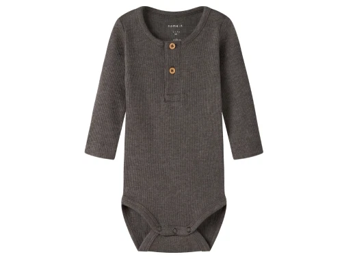 Name It body i brun nuance med knapper foran