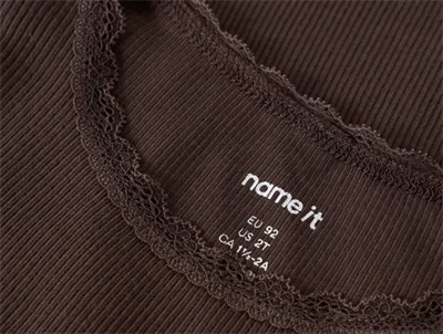 Name It bluse french roast med blondekant