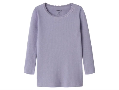 Name It bluse heirloom lilac med blondekant