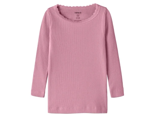 Name It bluse lilas med blondekant