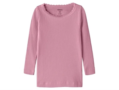 Name It bluse lilas med blondekant