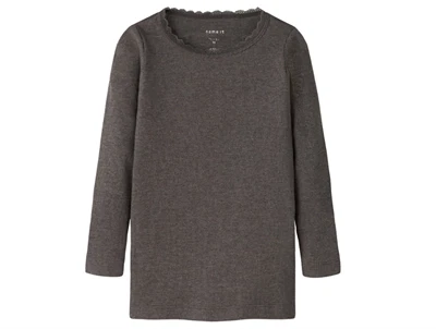 name it ribbluse delicioso melange med blondekant forfra