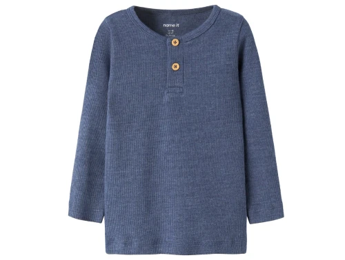 Name It bluse vintage indigo melange med knapper